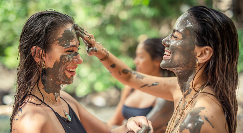 Waterfall with people